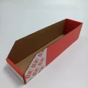 RS PRO Cardboard Storage Bin 400 mm x 100 mm x 100 mm Red 228-1217