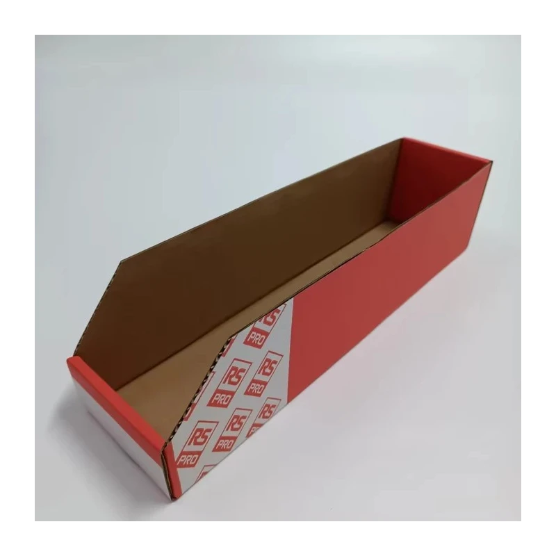 RS PRO Cardboard Storage Bin 400 mm x 100 mm x 100 mm Red 228-1217