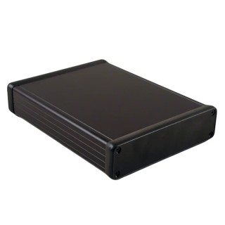 Hammond Black Aluminium Instrument Case 31 mm Height x 220 mm Length x 125 mm Width 1455P2201BK