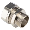 Kopex Cable Conduit Fitting Type C, Nickel Plated Brass, Metallic Finish, 32 mm Nominal Size, M32 Thread, IP66 SCBCM0606-RS