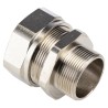 Kopex Cable Conduit Fitting Type C, Nickel Plated Brass, Metallic Finish, 32 mm Nominal Size, M32 Thread, IP66 SCBCM0606-RS