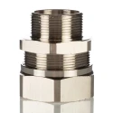 Kopex Cable Conduit Fitting Type C, Nickel Plated Brass, Metallic Finish, 32 mm Nominal Size, M32 Thread, IP66 SCBCM0606-RS