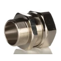 Kopex Cable Conduit Fitting Type C, Nickel Plated Brass, Metallic Finish, 32 mm Nominal Size, M32 Thread, IP66 SCBCM0606-RS