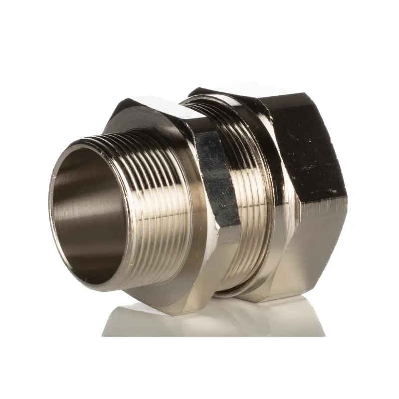 Kopex Cable Conduit Fitting Type C, Nickel Plated Brass, Metallic Finish, 32 mm Nominal Size, M32 Thread, IP66 SCBCM0606-RS