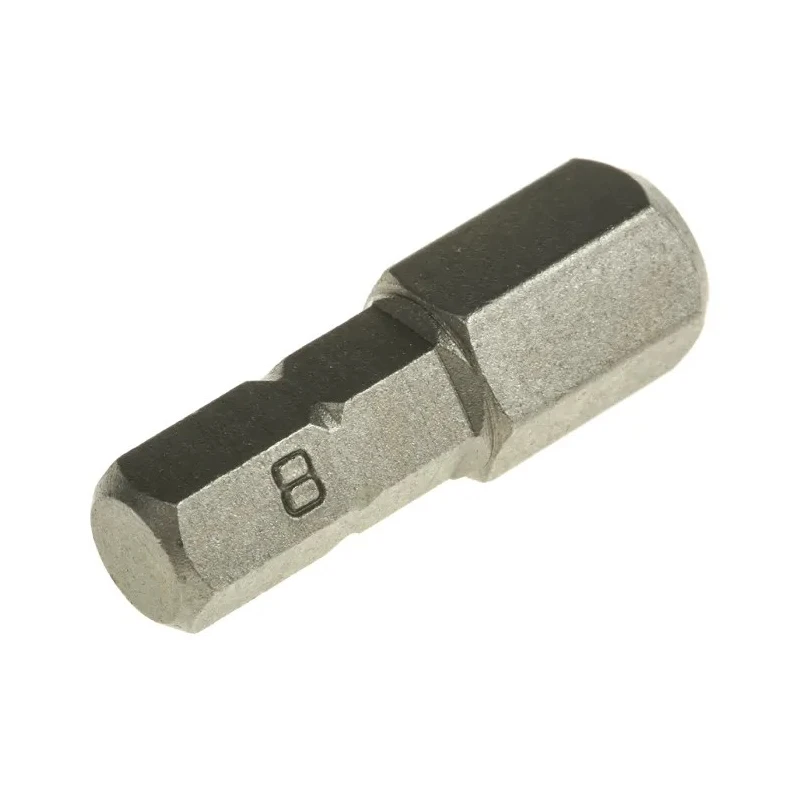RS PRO Hex Screwdriver Bit Chrome Vanadium Steel 8 mm Size, 0.25 mm Hex Drive, 25 mm Length 619-014