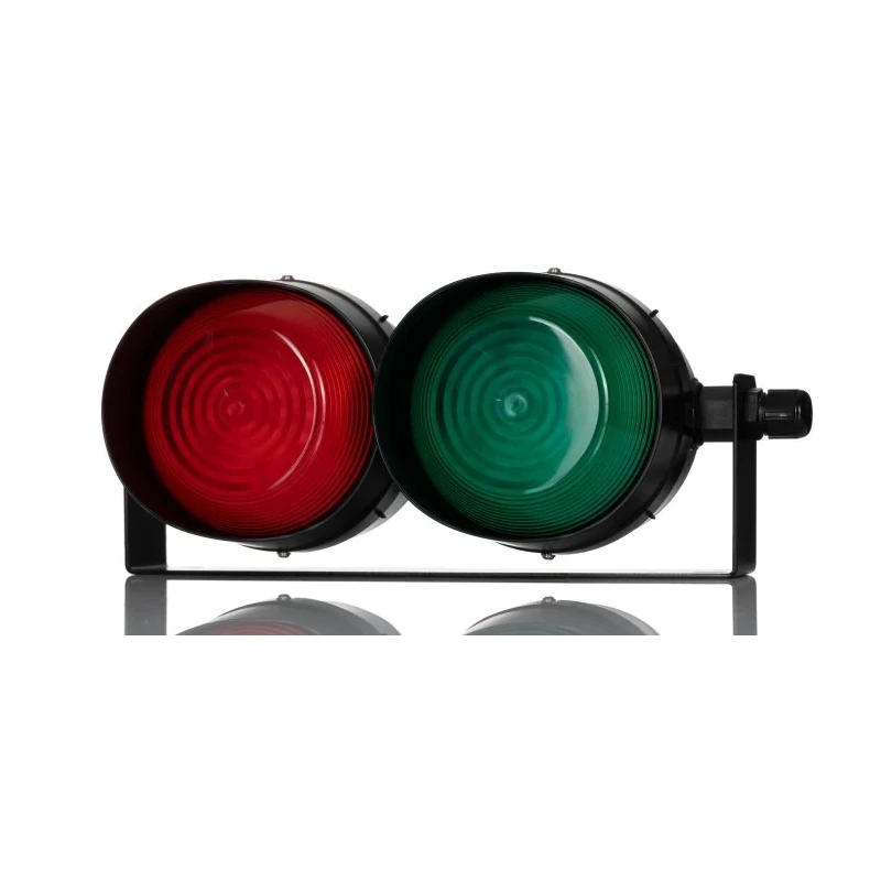 RS PRO Traffic Light LED Beacon Red Green, 2 Lights, 30V Base 228-8638