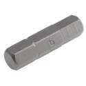 RS PRO Hex Screwdriver Bit 0.25 mm Drive Size, 6 mm Head Size, Chrome Vanadium Steel, 25 mm Overall Length 619-008