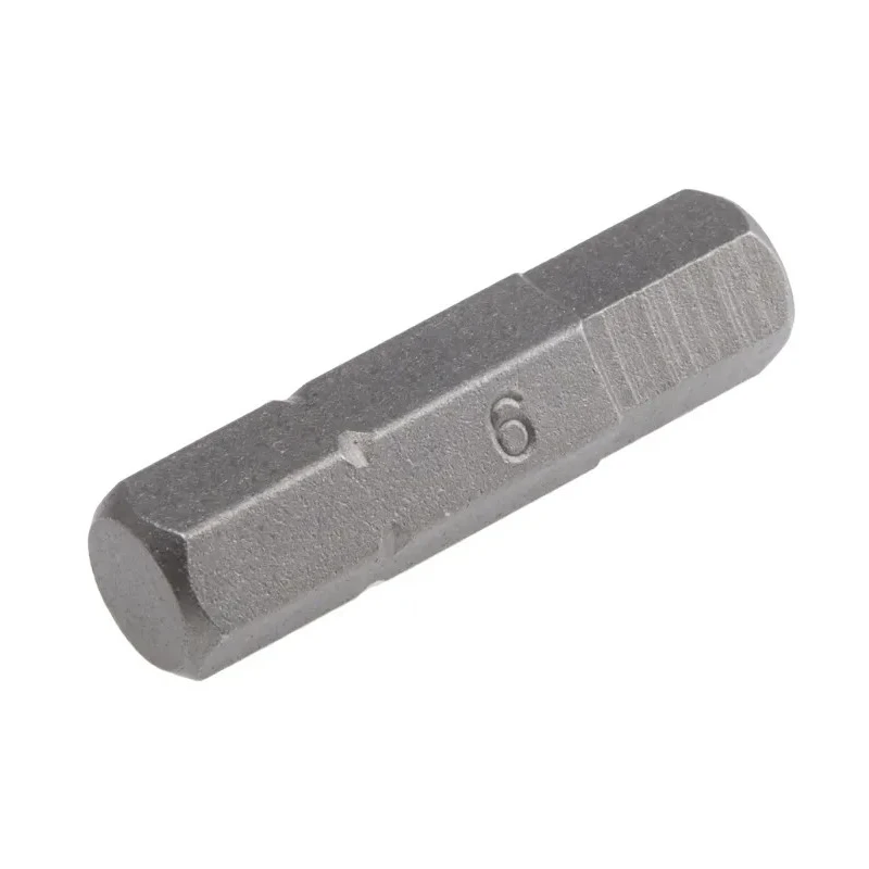 RS PRO Hex Screwdriver Bit 0.25 mm Drive Size, 6 mm Head Size, Chrome Vanadium Steel, 25 mm Overall Length 619-008