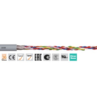 Igus chainflex CF211 Data Cable 28 Cores 0.25mm² 23 AWG Screened PVC Jacket Grey 100m CF211