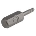 RS PRO Screwdriver Bit, 6.35 mm Hex Drive Size, T9 Tip, 25 mm Overall Length, Chrome Vanadium Steel 619-705