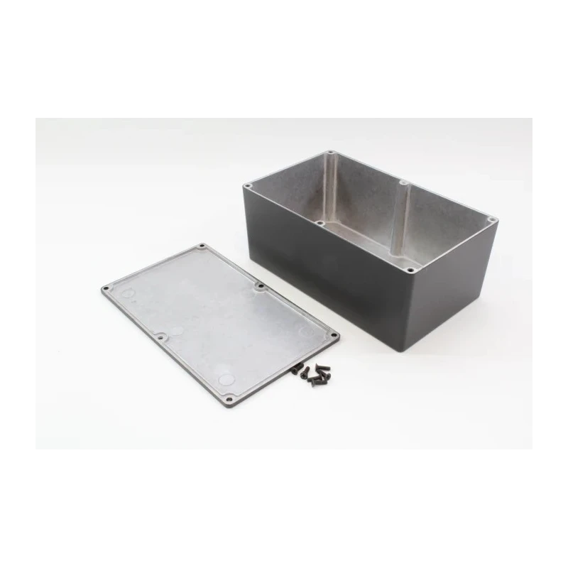 Hammond 1590 Series Die Cast Aluminium Enclosure Black with Natural Lid, IP54, 85 mm x 200 mm x 120 mm 1590EEBK
