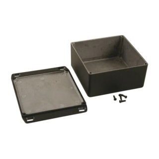 Hammond Flanged Black Die Cast Aluminium Enclosure IP65 82 mm x 110 mm x 44 mm 1590WSFLBK