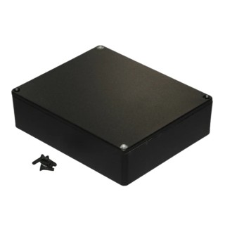 Hammond Die Cast Aluminium Enclosure Black Lid IP54, 39 mm x 145 mm x 121 mm MPN 