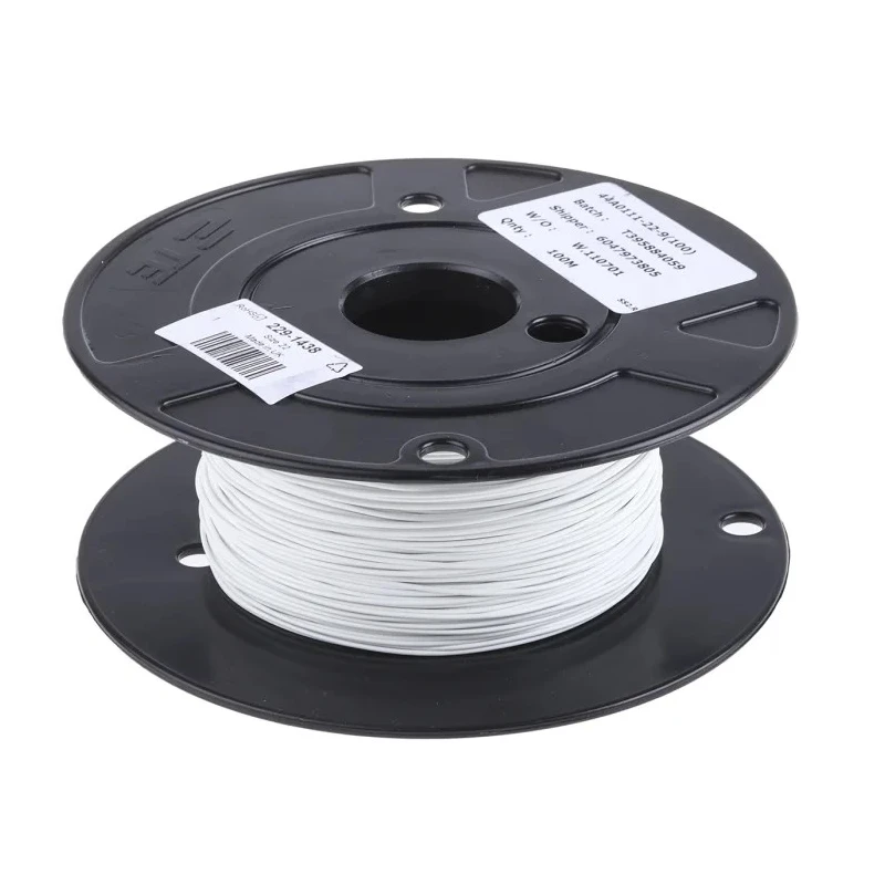 TE Connectivity SPEC 44 Series White Harsh Environment Wire 19 x 34 AWG Polyalkene 100 m 44A0111-22-9