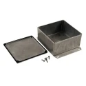 Hammond Flanged 1590 Series Die Cast Aluminium Enclosure IP65, Natural Lid, 59 mm x 120 mm x 120 mm 1590WUF