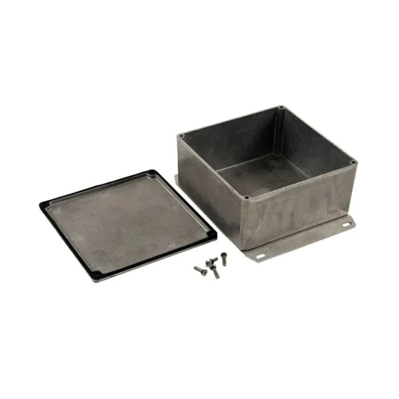 Hammond Flanged 1590 Series Die Cast Aluminium Enclosure IP65, Natural Lid, 59 mm x 120 mm x 120 mm 1590WUF