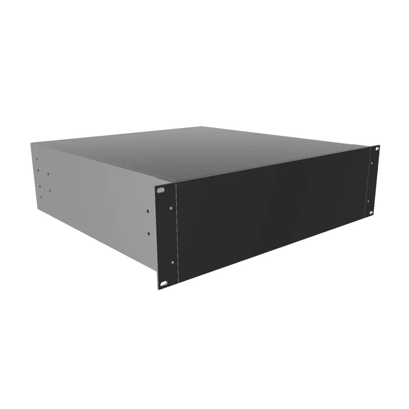 Hammond 3 U 19 Inch Rack Mount Case, Ventilated, Extruded Aluminium, Black RM3U1918SBK