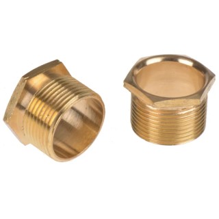RS PRO Galvanised Brass Male Bush Cable Conduit Fitting 25 mm Nominal Size M25 619-985