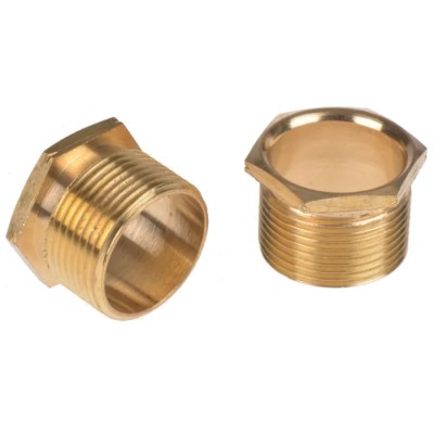 RS PRO Galvanised Brass Male Bush Cable Conduit Fitting 25 mm Nominal Size M25 619-985