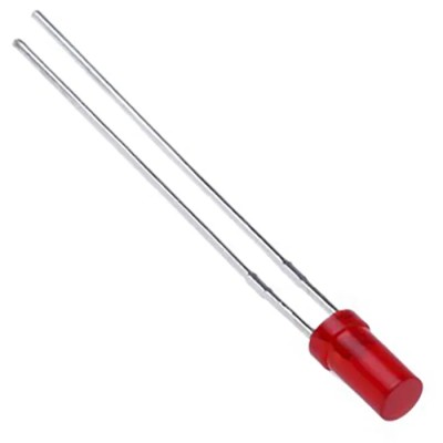 Kingbright Through Hole Cylindrical Red LED 5 mm (T-1 3/4) 2.25 V 75 mW 160 mA Diffused Lens L-483IDT