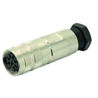 Amphenol Industrial C091 7 Pole Straight M16 DIN Connector, 7A Current, 100V, IP67 Rated, Screw Coupling C09131D1071012