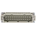 HARTING Heavy Duty Power Connector Insert, Han ES Series Male, 16A Current Rating, 500V, 24 Contacts, IP65, Model 09330242616