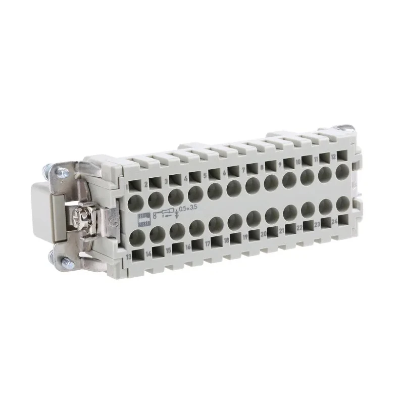 HARTING Heavy Duty Power Connector Insert, Han ES Series Male, 16A Current Rating, 500V, 24 Contacts, IP65, Model 09330242616