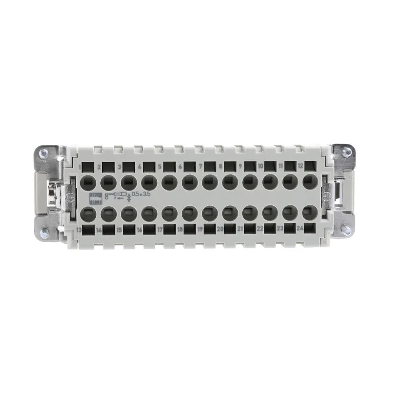HARTING Heavy Duty Power Connector Insert, Han ES Series Male, 16A Current Rating, 500V, 24 Contacts, IP65, Model 09330242616