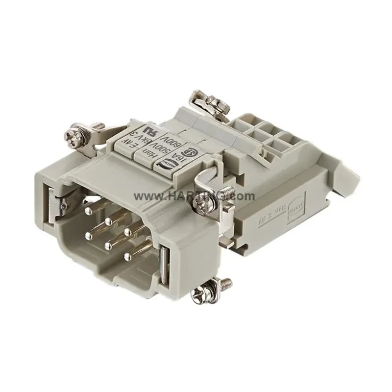 HARTING Heavy Duty Power Connector Insert 16A Han B Series Male 6 Contacts 09330064625
