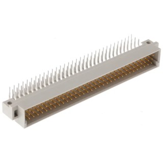 HARTING DIN 41612 96 Way 2.54 mm Pitch Type Through Hole, Type C/2, Solder Class C2, 3 Row Male Right Angle 09031966951