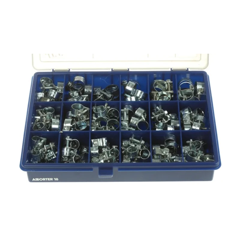 JCS Hi-Torque Stainless Steel Hose Clip Kit 157 Pieces 10 Sizes MCZAB1RS