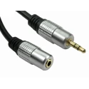 RS PRO Male 3.5 mm Stereo Jack to Female 3.5 mm Stereo Jack Auxiliary Cable, Black, 2 m 229-9927