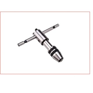 RS PRO T-Handle Tap Wrench Steel Chrome Finish Ratcheting 1/8 To 1/4 Thread Size 230-0113