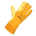 Liscombe Yellow Leather Work Gloves Size 10, Leather Coating 413-10