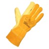 Liscombe Yellow Leather Work Gloves Size 10, Leather Coating 413-10