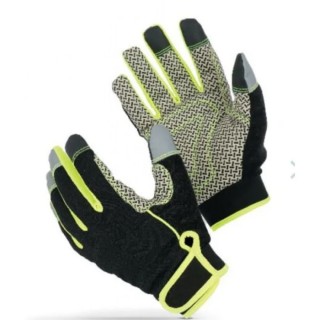 Flexitog Yellow Black Leather Thermal Work Gloves, Size 7, Cold Resistant, Touchscreen Compatible FG126