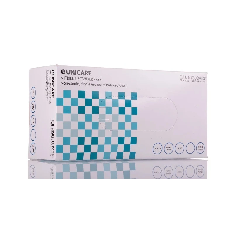 Unigloves Blue Nitrile Disposable Gloves Food Safe 0.08 mm Thickness Size 10/XL GS0045