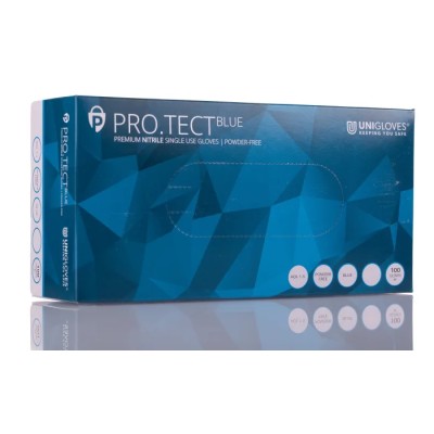 Unigloves Blue Nitrile Disposable Gloves Medical Powder-Free Food Safe 0.09 mm GU0042