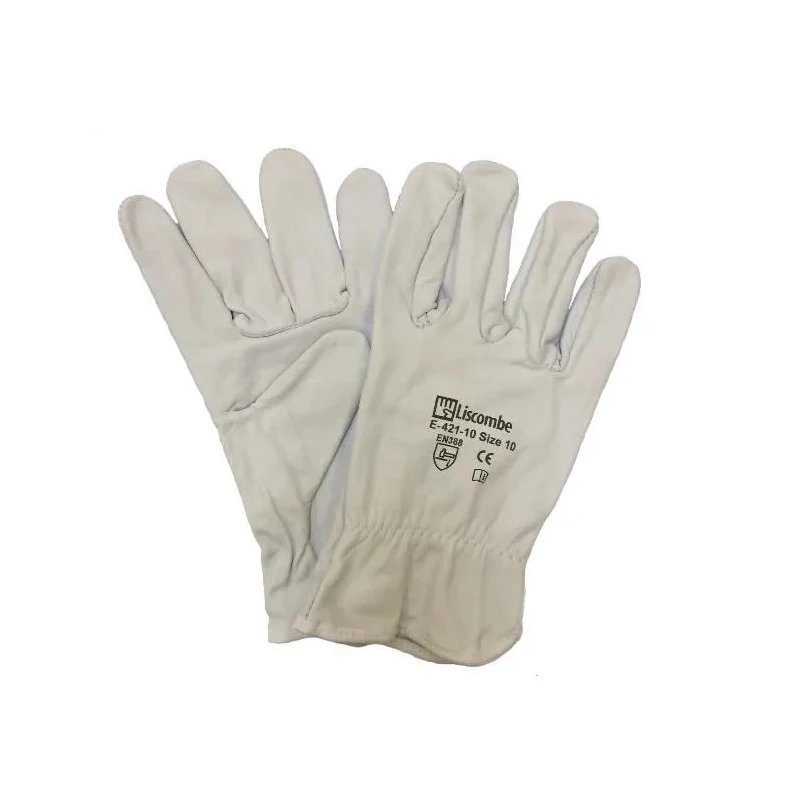 Liscombe Grey Leather Work Gloves Size 9 Leather Coating 421-09
