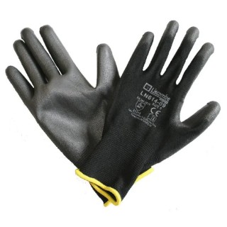Liscombe Black Polyamide Work Gloves Size 6 with Polyurethane Coating LN614-06