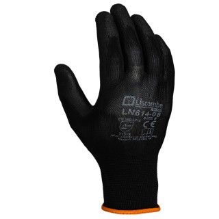 Liscombe Black Polyamide Work Gloves Size 8 Polyurethane Coating LN614-08