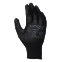 Liscombe Black Nylon Work Gloves, Size 8, Polyurethane Coating LN620-08