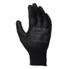 Liscombe Black Nylon Work Gloves, Size 8, Polyurethane Coating LN620-08