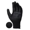 Liscombe Black Nylon Work Gloves, Size 8, Polyurethane Coating LN620-08