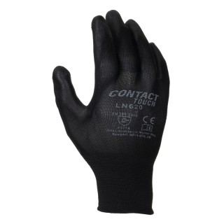 Liscombe Black Nylon Work Gloves Size 9 with Polyurethane Coating LN620-09