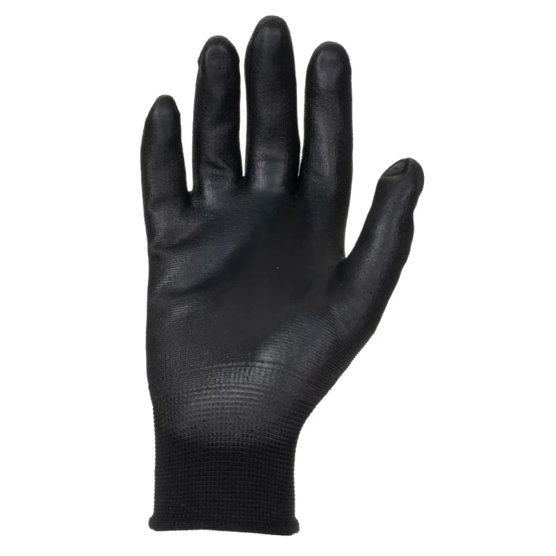 Liscombe Black Nylon Work Gloves Size 9 with Polyurethane Coating LN620-09