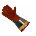 Liscombe Red Leather Heat Resistant Work Gloves, Size 9, Aluminised Coating L16-516-V