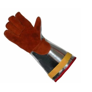 Liscombe Red Leather Heat Resistant Work Gloves, Size 9, Aluminised Coating L16-516-V