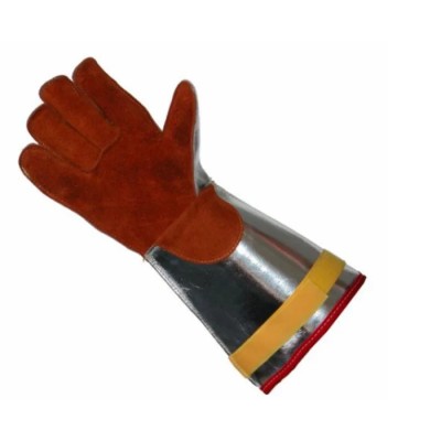 Liscombe Red Leather Heat Resistant Work Gloves, Size 9, Aluminised Coating L16-516-V