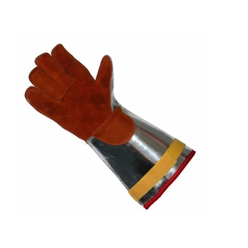 Liscombe Red Leather Heat Resistant Work Gloves, Size 9, Aluminised Coating L16-516-V